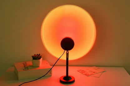 Fall Sunset Lamp Projector Light 180° Adjustable Sunset Mood Lamp, 4 Modes, Remote Control RGB Ambient Night Light for Bedroom, Gaming Room, Live Streaming Photography & Parties Home Wall Decor Party Live Streaming Christmas Gift