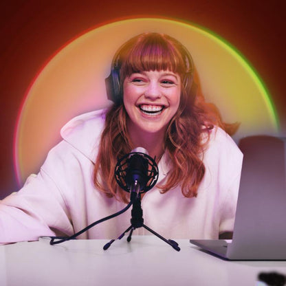 Fall Sunset Lamp Projector Light 180° Adjustable Sunset Mood Lamp, 4 Modes, Remote Control RGB Ambient Night Light for Bedroom, Gaming Room, Live Streaming Photography & Parties Home Wall Decor Party Live Streaming Christmas Gift