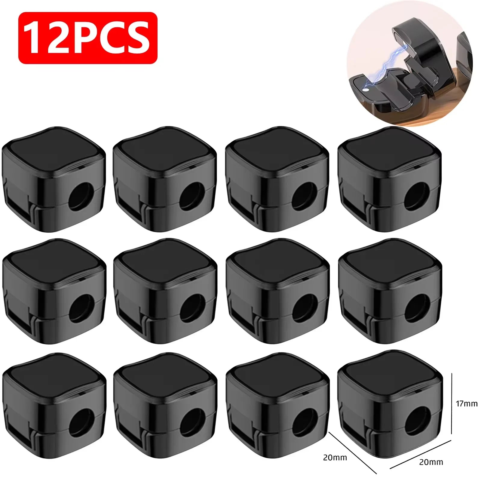 Elevate Your Organization Game with 3-12 Pcs Magnetic Cable Clips - Adjustable Cord Holders for Under-Desk Cable Management
