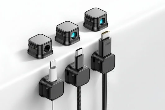 Elevate Your Organization Game with 3-12 Pcs Magnetic Cable Clips - Adjustable Cord Holders for Under-Desk Cable Management