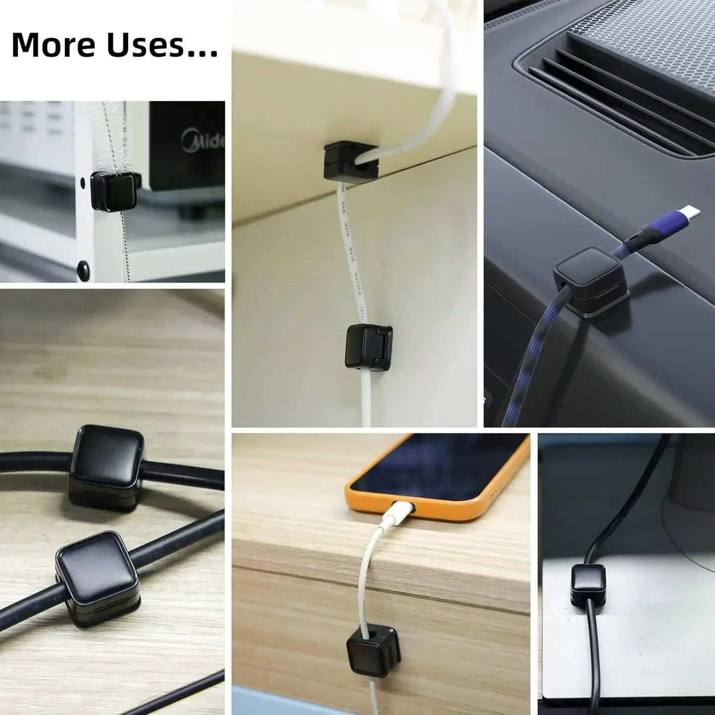 Elevate Your Organization Game with 3-12 Pcs Magnetic Cable Clips - Adjustable Cord Holders for Under-Desk Cable Management