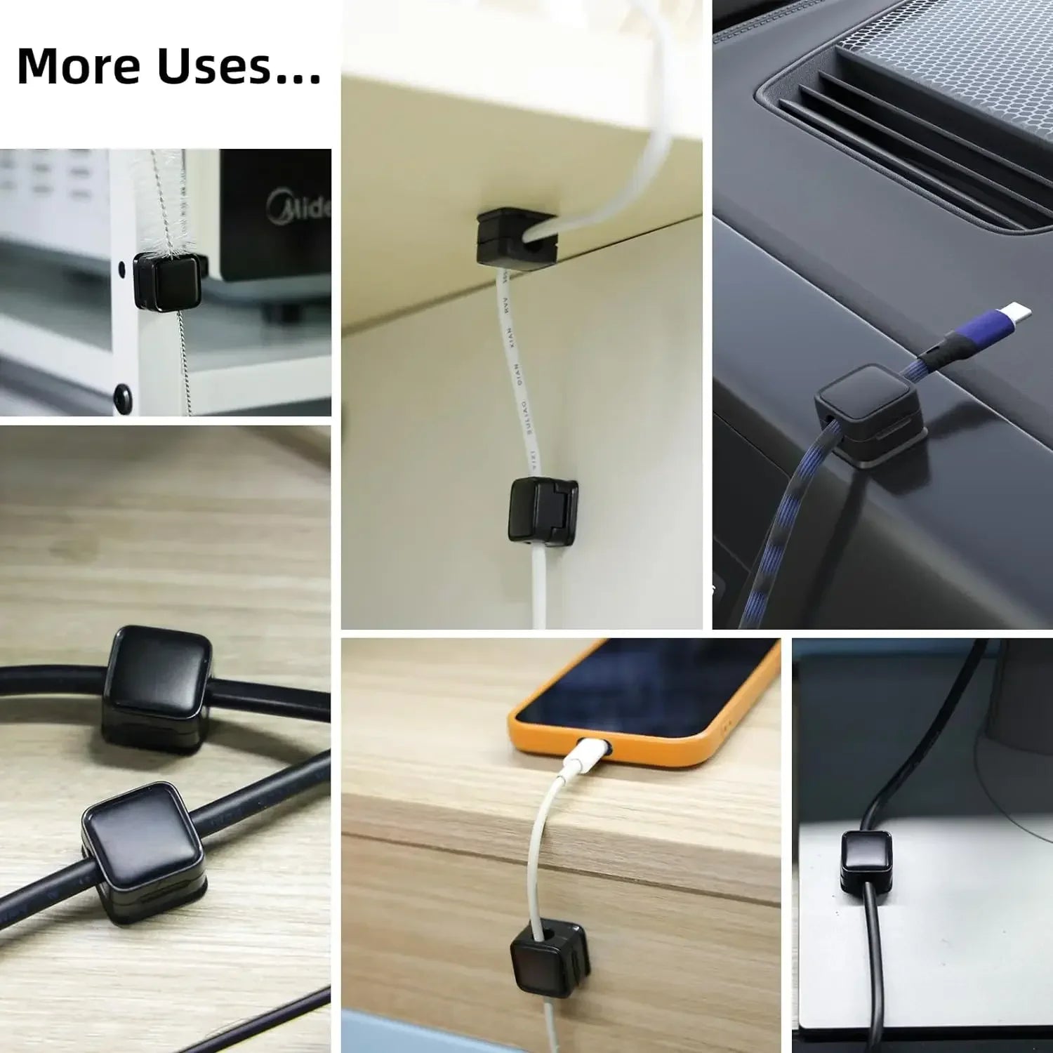 Elevate Your Organization Game with 3-12 Pcs Magnetic Cable Clips - Adjustable Cord Holders for Under-Desk Cable Management