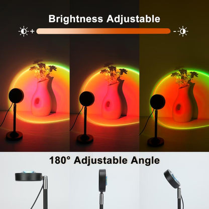Fall Sunset Lamp Projector Light 180° Adjustable Sunset Mood Lamp, 4 Modes, Remote Control RGB Ambient Night Light for Bedroom, Gaming Room, Live Streaming Photography & Parties Home Wall Decor Party Live Streaming Christmas Gift
