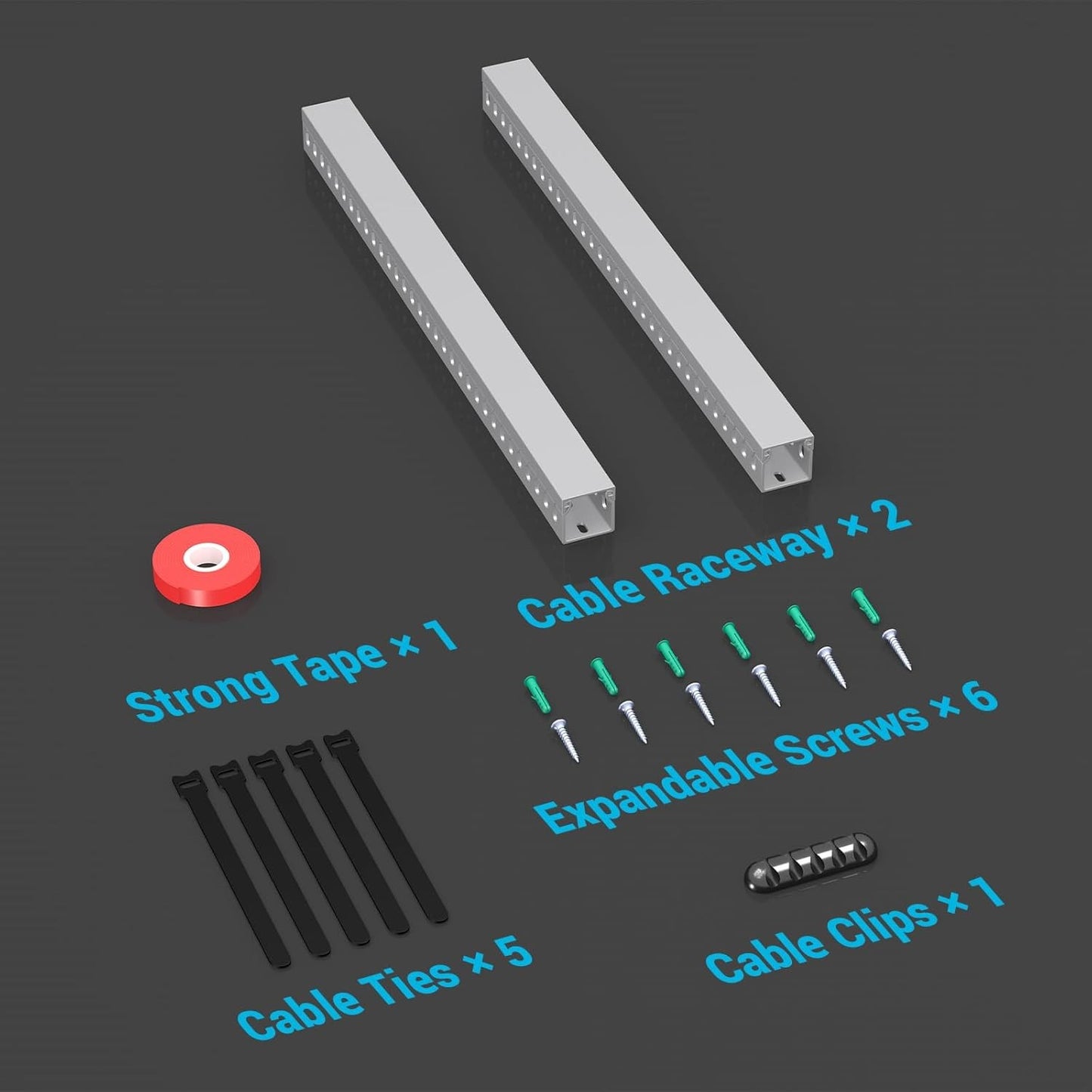 Effortless Cable Management: Open Slot Wire Duct Kit for a Tidy Workspace - 31.4" (2 x 15.7")