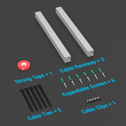 Effortless Cable Management: Open Slot Wire Duct Kit for a Tidy Workspace - 31.4" (2 x 15.7")