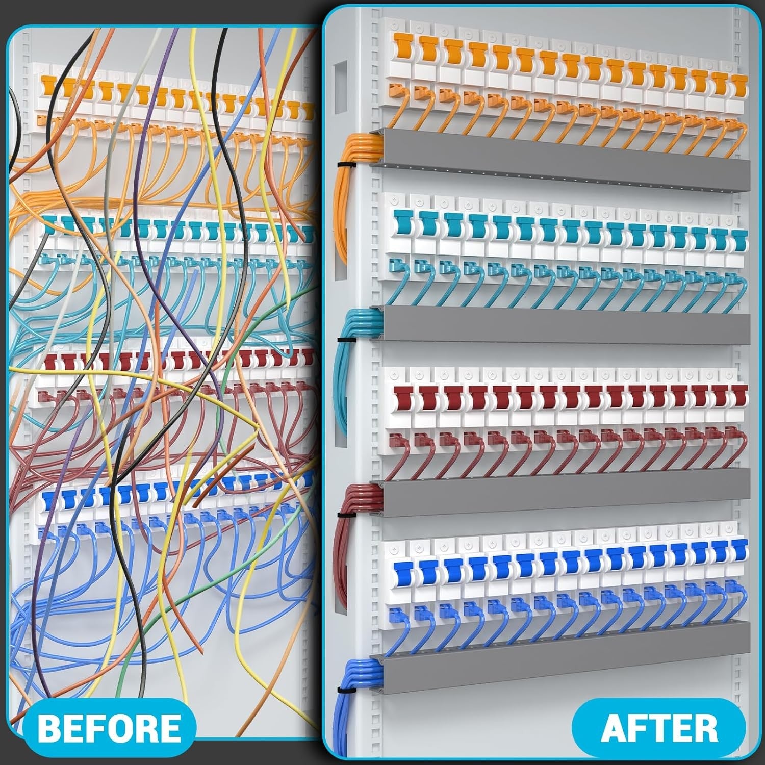 Effortless Cable Management: Open Slot Wire Duct Kit for a Tidy Workspace - 31.4" (2 x 15.7")